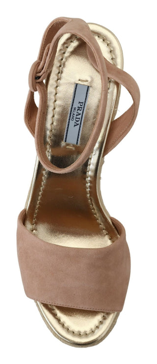 Prada Pink Suede Leather Ankle Strap Sandals - Ginchy