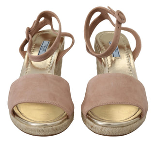 Prada Pink Suede Leather Ankle Strap Sandals - Ginchy