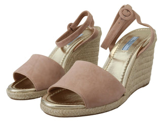 Prada Pink Suede Leather Ankle Strap Sandals - Ginchy