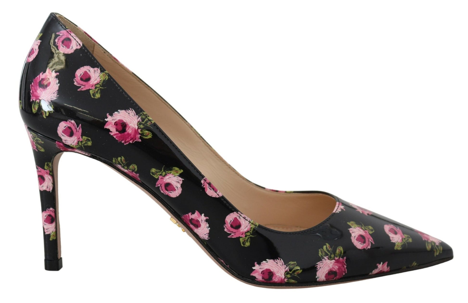 Prada Black Leather Floral Heels Stilettos Pumps - Ginchy
