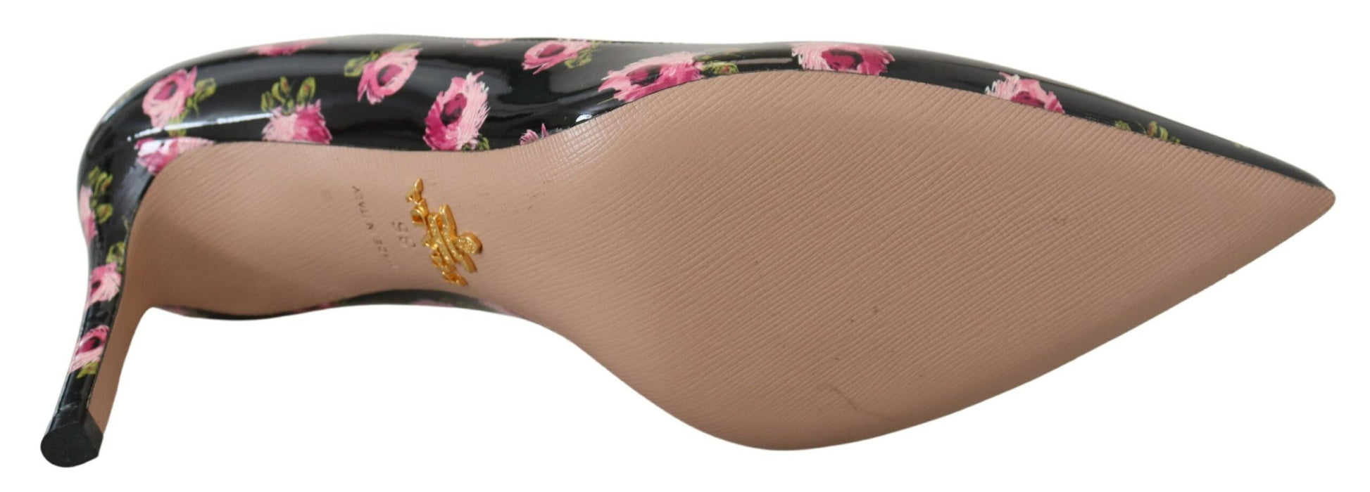 Prada Black Leather Floral Heels Stilettos Pumps - Ginchy