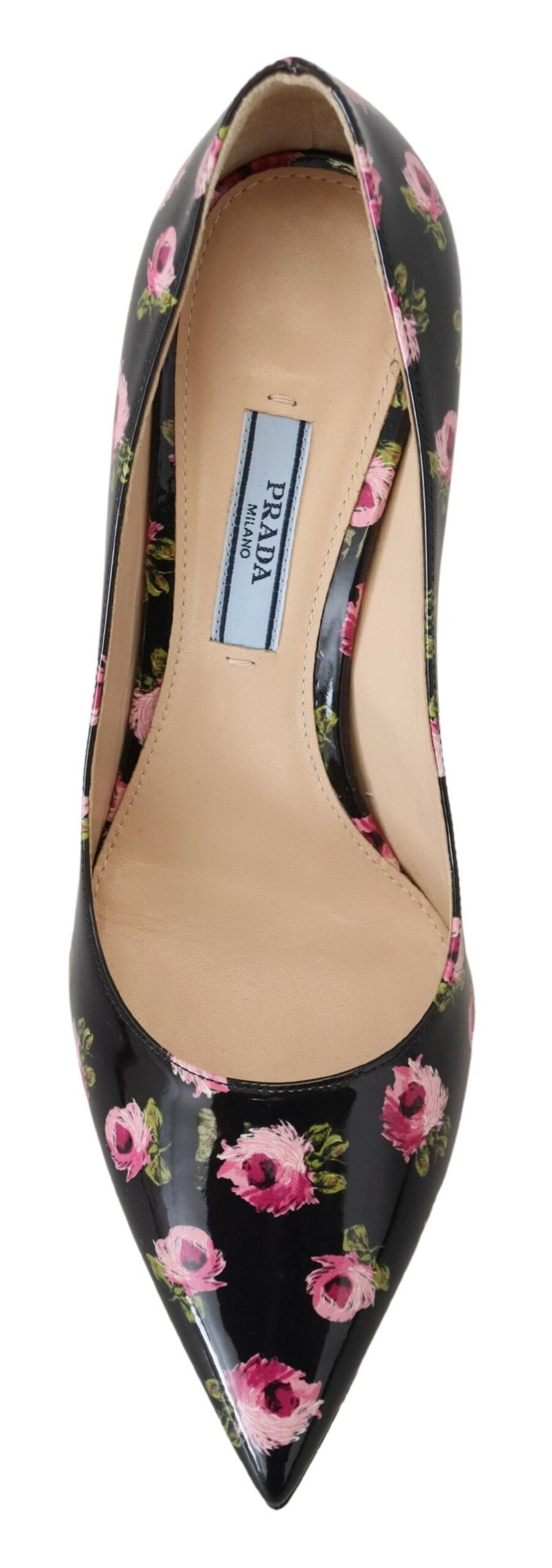 Prada Black Leather Floral Heels Stilettos Pumps - Ginchy