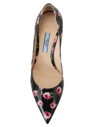 Prada Black Leather Floral Heels Stilettos Pumps - Ginchy