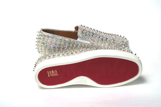 Christian Louboutin White Ab/Clear Ab Roller Boat Woman Flat Sneaker - Ginchy