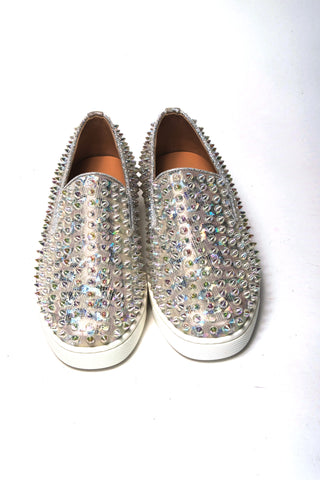 Christian Louboutin White Ab/Clear Ab Roller Boat Woman Flat Sneaker - Ginchy