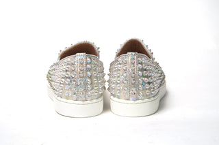 Christian Louboutin White Ab/Clear Ab Roller Boat Woman Flat Sneaker - Ginchy