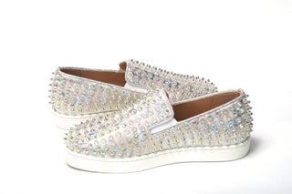 Christian Louboutin White Ab/Clear Ab Roller Boat Woman Flat Sneaker - Ginchy
