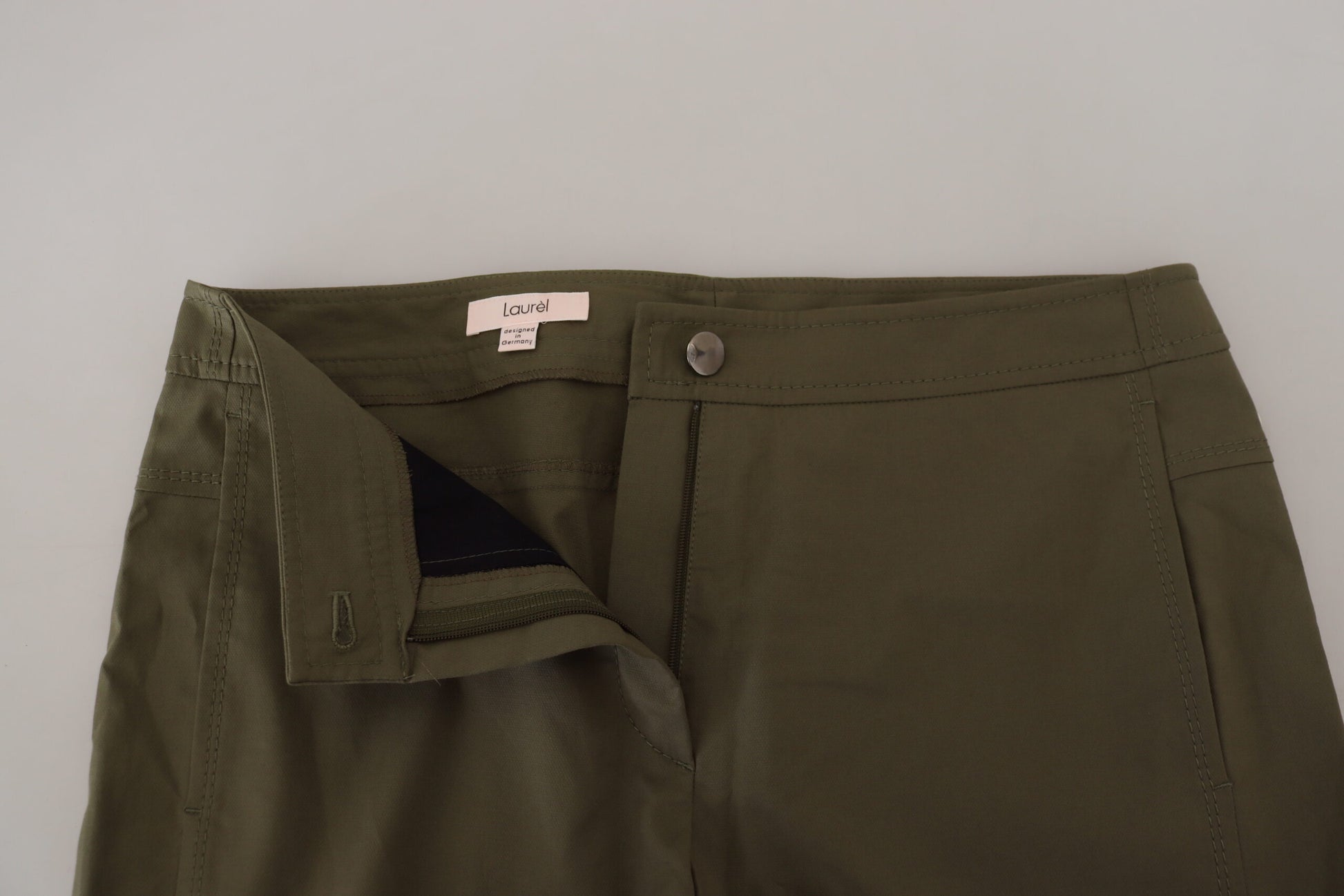 LAUREL Green Cotton High Waist Women Tapered Pants - Ginchy