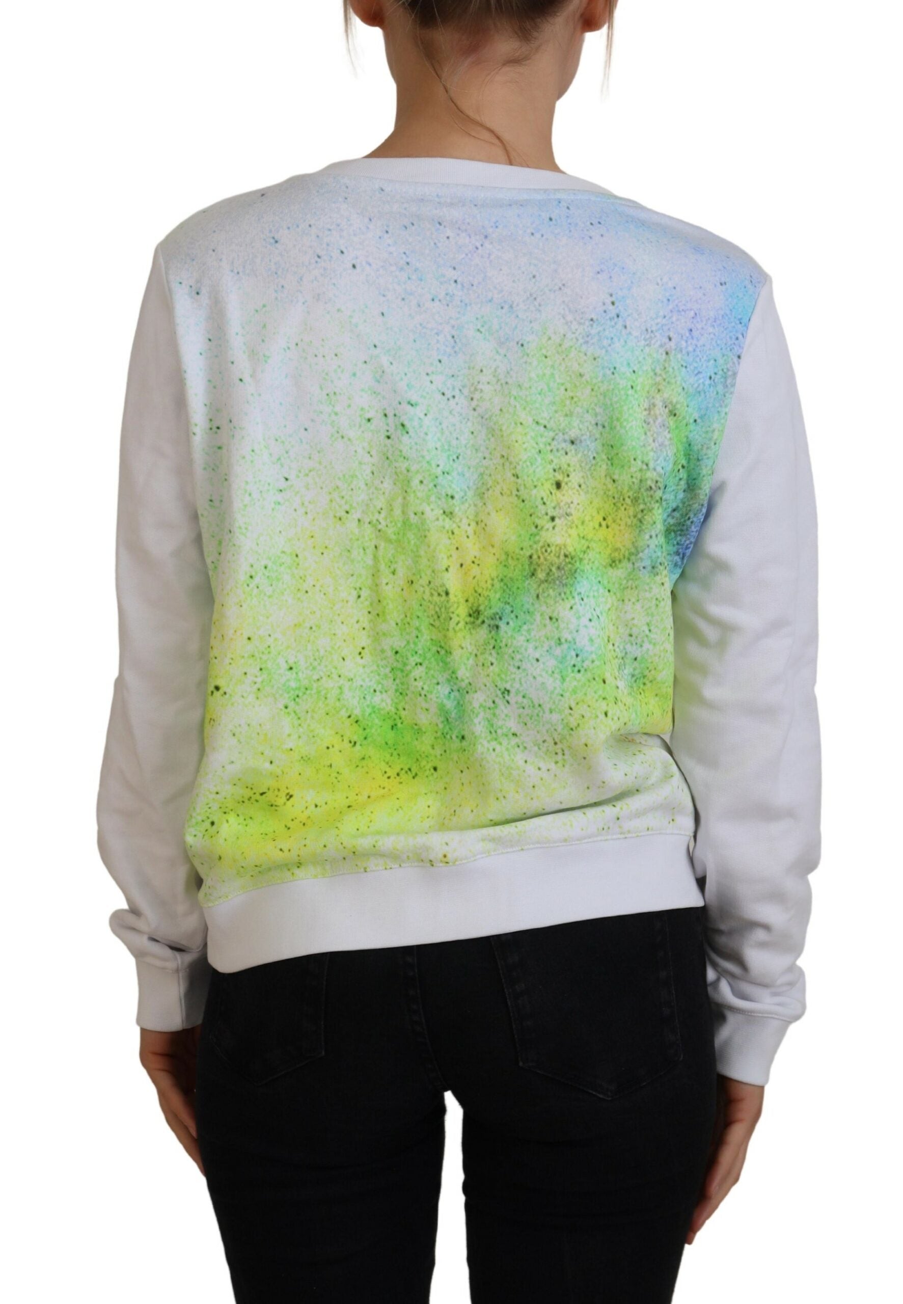 Versace Jeans White Graphic Print Long Sleeves Sweater - Ginchy