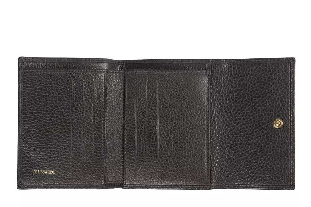 Trussardi Black Leather Women Wallet - Ginchy