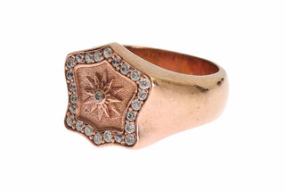 Nialaya Pink Gold 925 Silver Authentic Clear Ring - Ginchy
