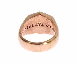 Nialaya Pink Gold 925 Silver Authentic Clear Ring - Ginchy