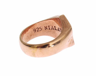 Nialaya Pink Gold 925 Silver Authentic Clear Ring - Ginchy