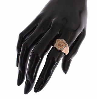 Nialaya Pink Gold 925 Silver Authentic Clear Ring - Ginchy