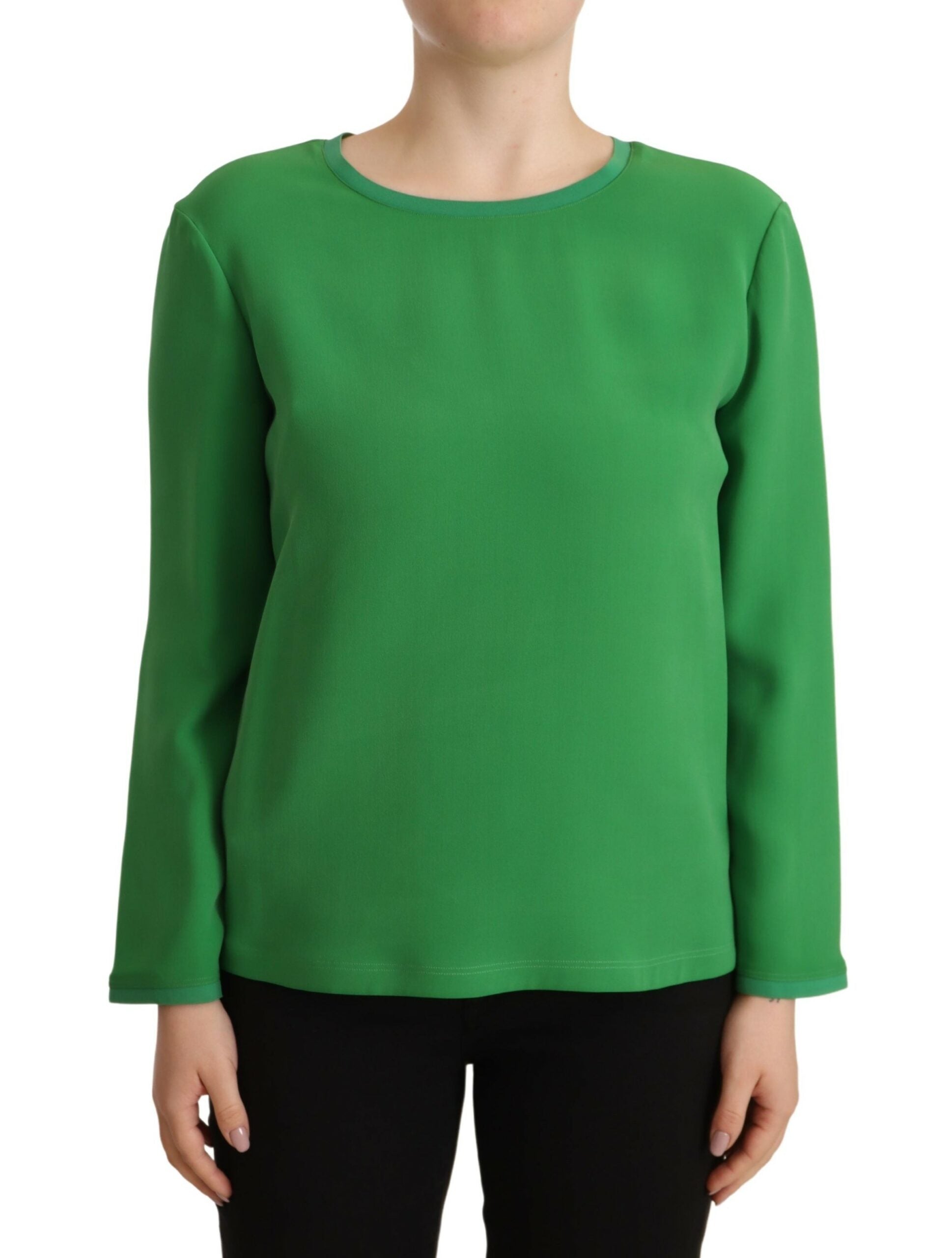 Armani Green Silk Long Sleeves Round Neck Sweater - Ginchy