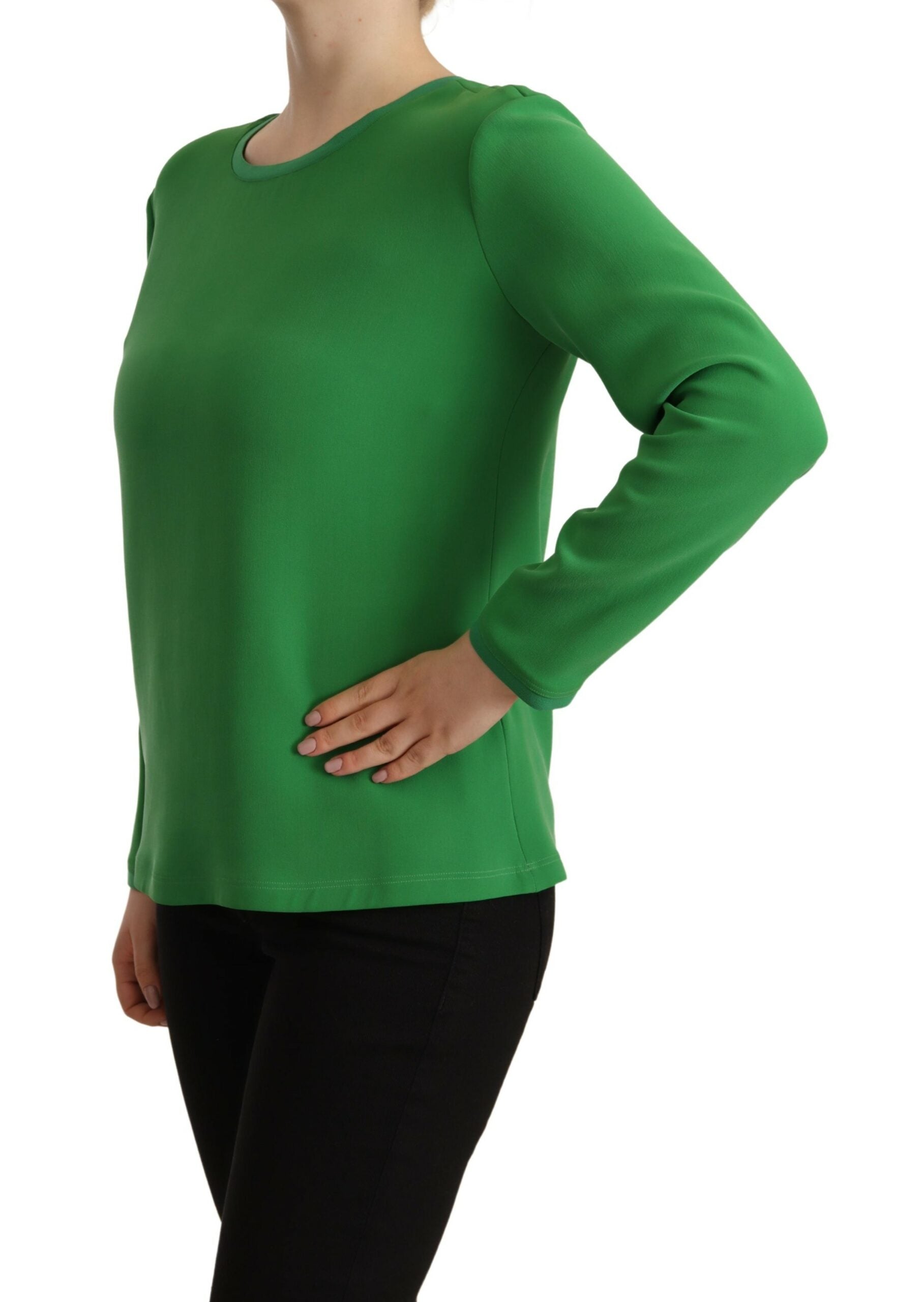 Armani Green Silk Long Sleeves Round Neck Sweater - Ginchy