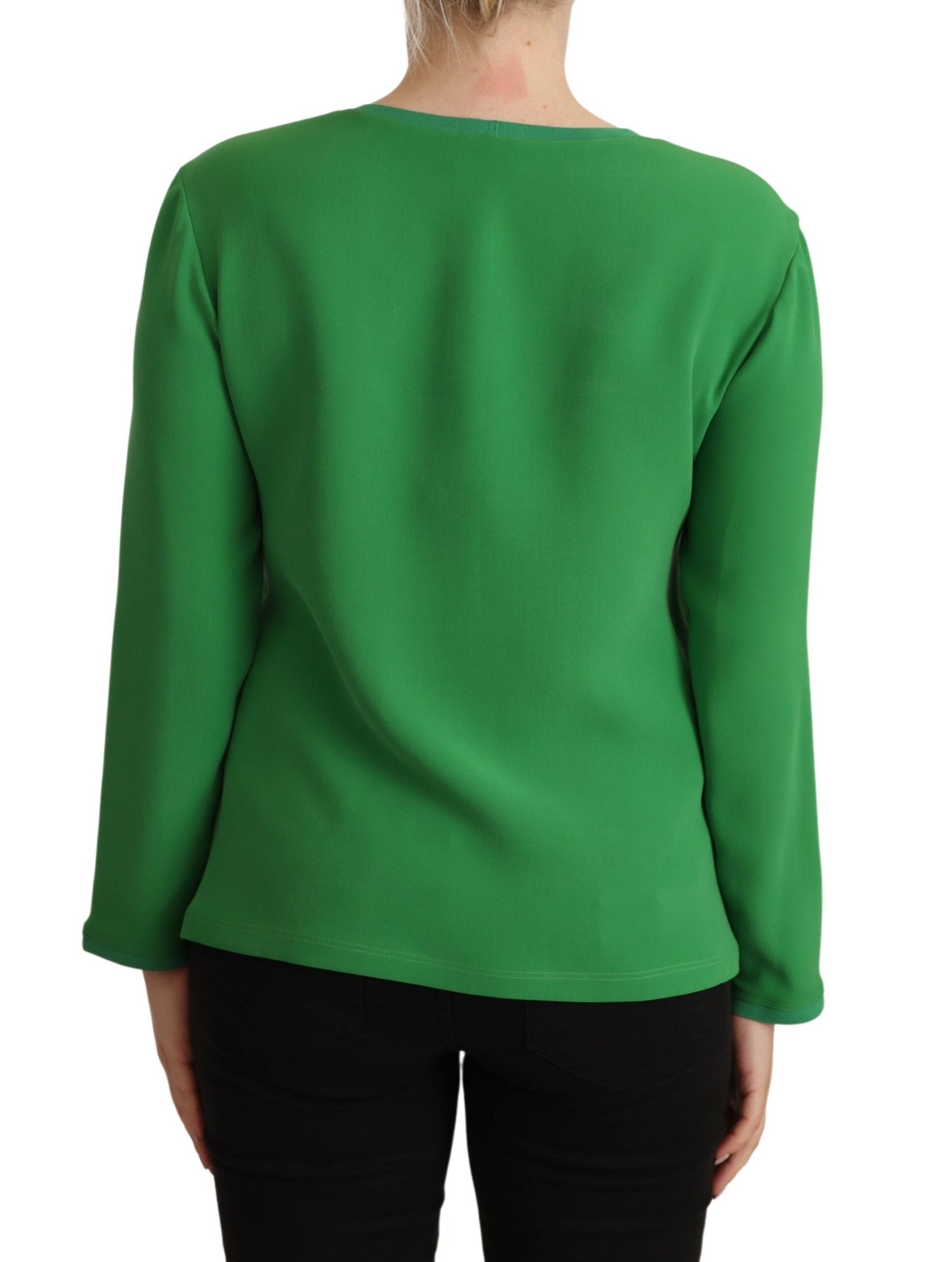 Armani Green Silk Long Sleeves Round Neck Sweater - Ginchy