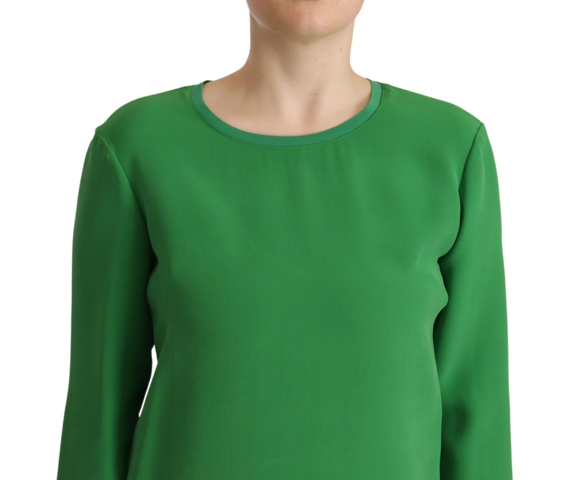 Armani Green Silk Long Sleeves Round Neck Sweater - Ginchy