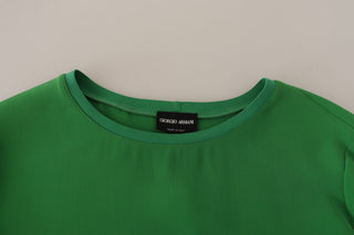Armani Green Silk Long Sleeves Round Neck Sweater - Ginchy