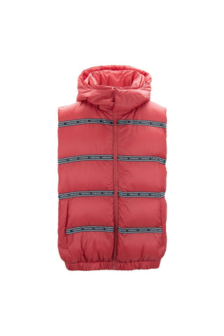 Elegant Red Versace Logo Vest with Detachable Hood - Ginchy