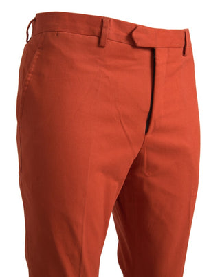 BENCIVENGA Orange Straight Fit Men Formal Trousers Pants - Ginchy