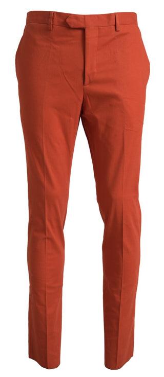 BENCIVENGA Orange Straight Fit Men Formal Trousers Pants - Ginchy