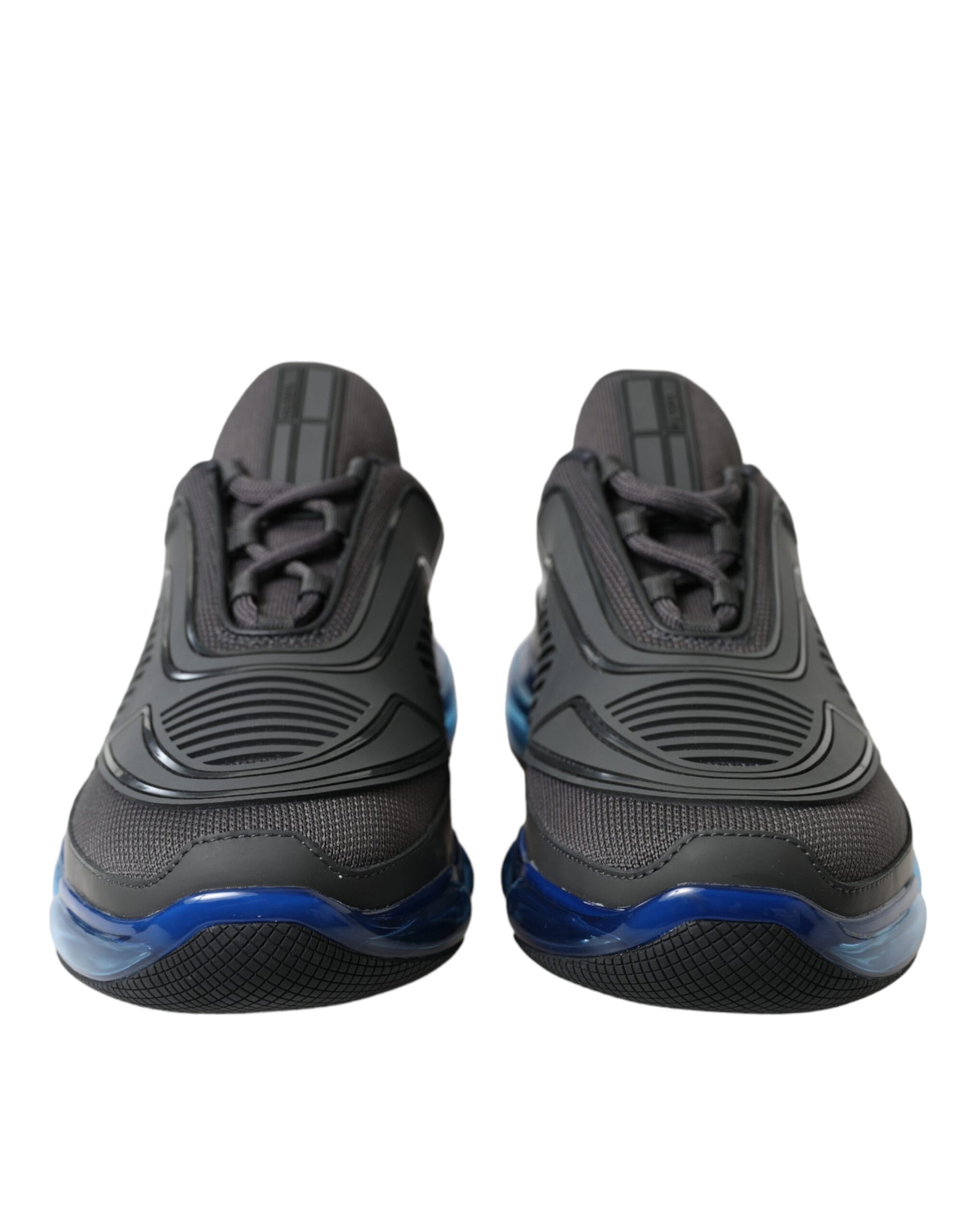Prada Black Blue Rubber Knit Slip On Low Top Sneakers Shoes - Ginchy