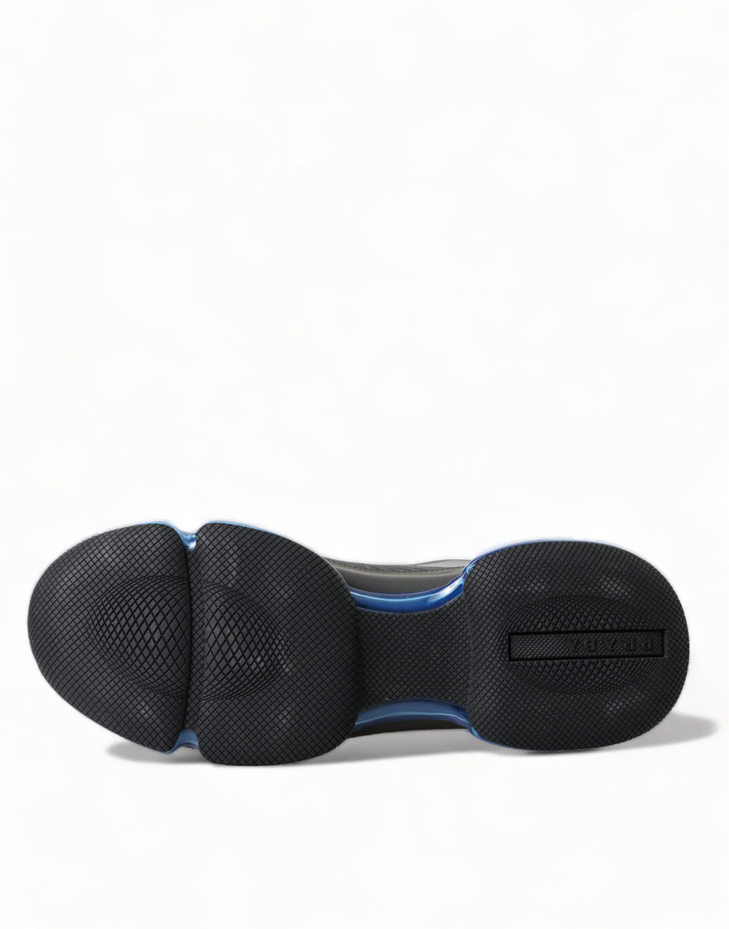 Prada Black Blue Rubber Knit Slip On Low Top Sneakers Shoes - Ginchy