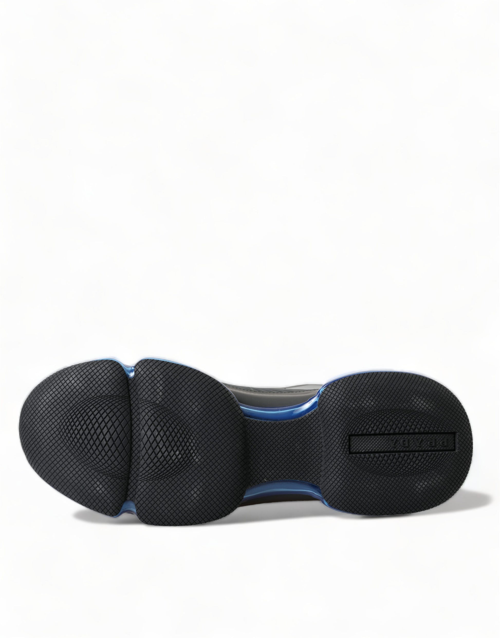 Prada Black Blue Rubber Knit Slip On Low Top Sneakers Shoes - Ginchy