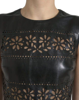 Valentino Shiny Black Nylon Cut Out A-line Mini Dress - Ginchy