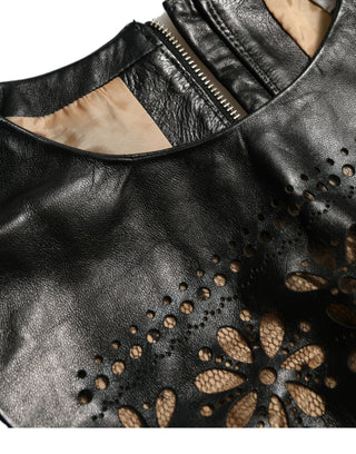 Valentino Shiny Black Nylon Cut Out A-line Mini Dress - Ginchy