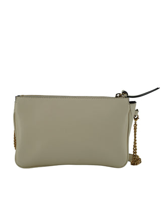 Versace Elegant White Lamb Leather Crossbody Pouch - Ginchy