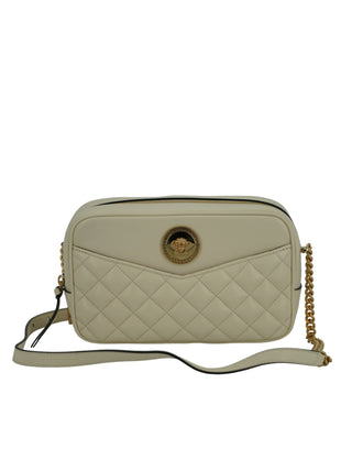 Versace Elegant White Leather Camera Shoulder Bag - Ginchy