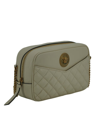 Versace Elegant White Leather Camera Shoulder Bag - Ginchy
