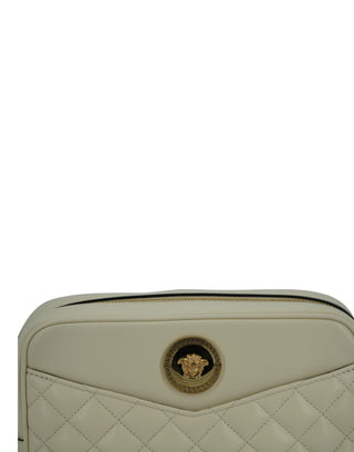 Versace Elegant White Leather Camera Shoulder Bag - Ginchy