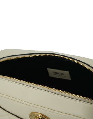 Versace Elegant White Leather Camera Shoulder Bag - Ginchy