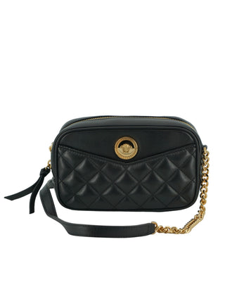 Versace Elegant Small Black Leather Crossbody Bag - Ginchy
