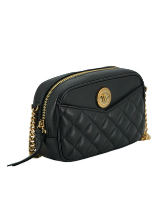 Versace Elegant Small Black Leather Crossbody Bag - Ginchy