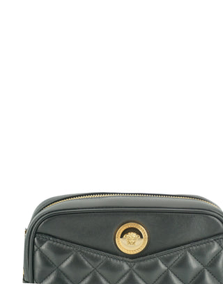 Versace Elegant Small Black Leather Crossbody Bag - Ginchy