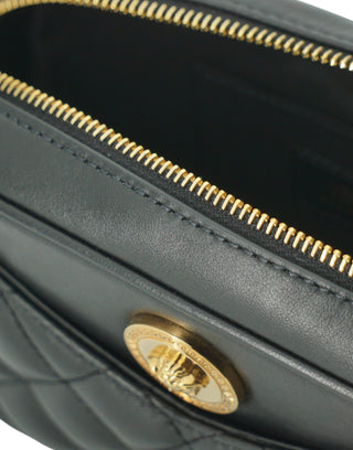 Versace Elegant Small Black Leather Crossbody Bag - Ginchy