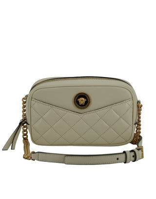 Versace Elegant White Lamb Leather Camera Bag - Ginchy