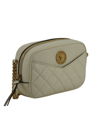 Versace Elegant White Lamb Leather Camera Bag - Ginchy