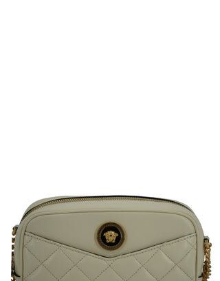 Versace Elegant White Lamb Leather Camera Bag - Ginchy