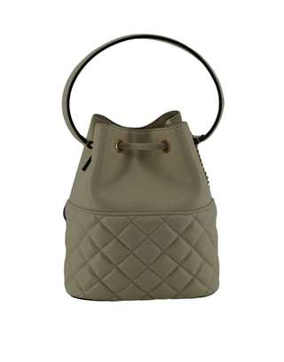 Versace Elegant Small White Leather Bucket Shoulder Bag - Ginchy