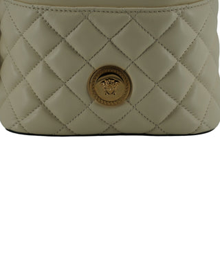 Versace Elegant Small White Leather Bucket Shoulder Bag - Ginchy