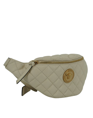Versace Elegant White Lamb Leather Belt Bag - Ginchy