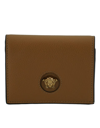 Versace Elegant Compact Leather Wallet in Brown - Ginchy