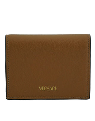 Versace Elegant Compact Leather Wallet in Brown - Ginchy