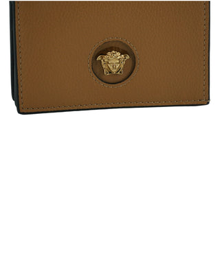 Versace Elegant Compact Leather Wallet in Brown - Ginchy