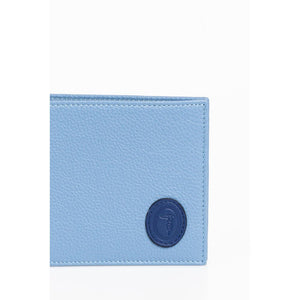 Trussardi Light Blue Leather Men Wallet - Ginchy